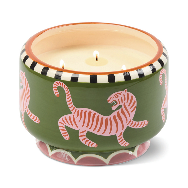 Large Black Cedar & Fig Tiger Candle, 24oz