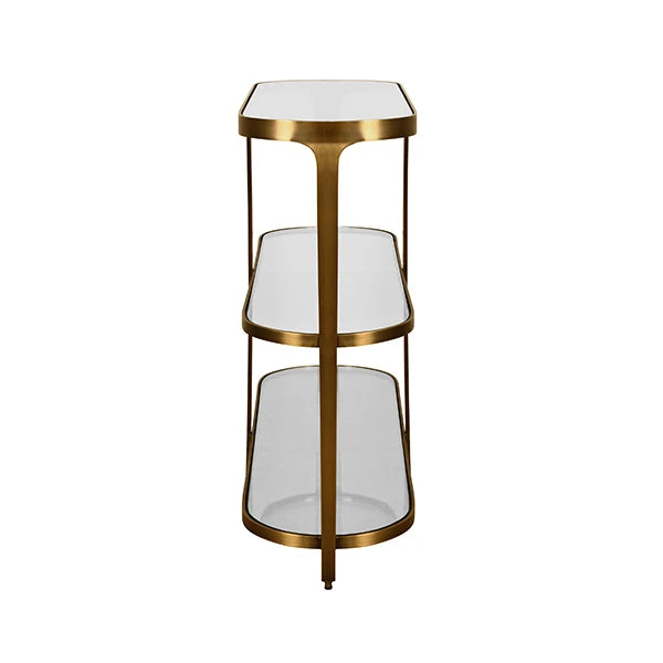 Worlds Away Addison  Console Table, Antique Brass