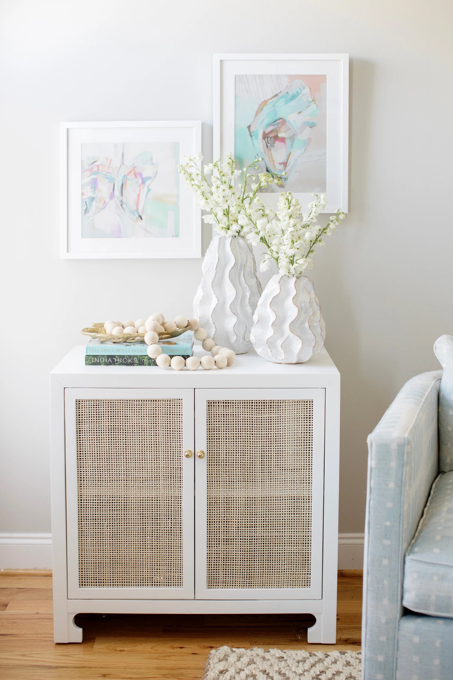 Worlds Away Alden Two Door Cabinet, White