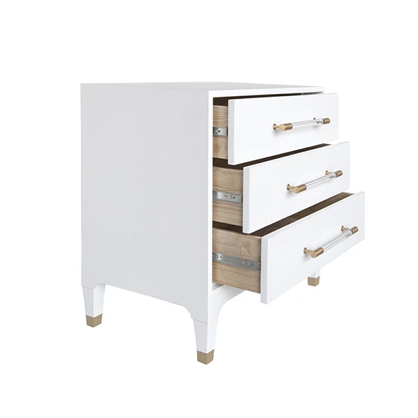 Worlds Amber Side Table, White
