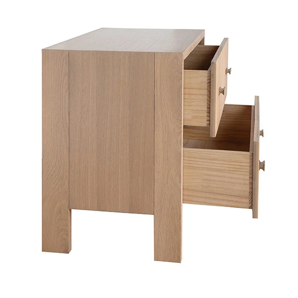 Worlds Away Andre Side Table, Natural Oak