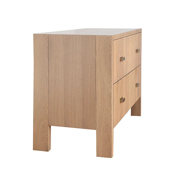 Worlds Away Andre Side Table, Natural Oak