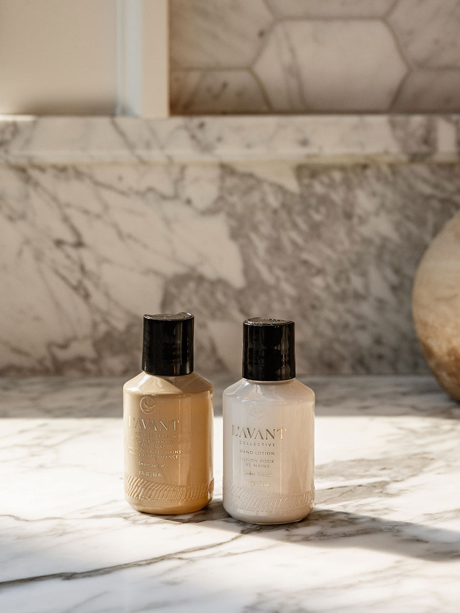 L'Avant Mini Hand Care Set, Hand Soap + Hand Lotion, Ambre Santal