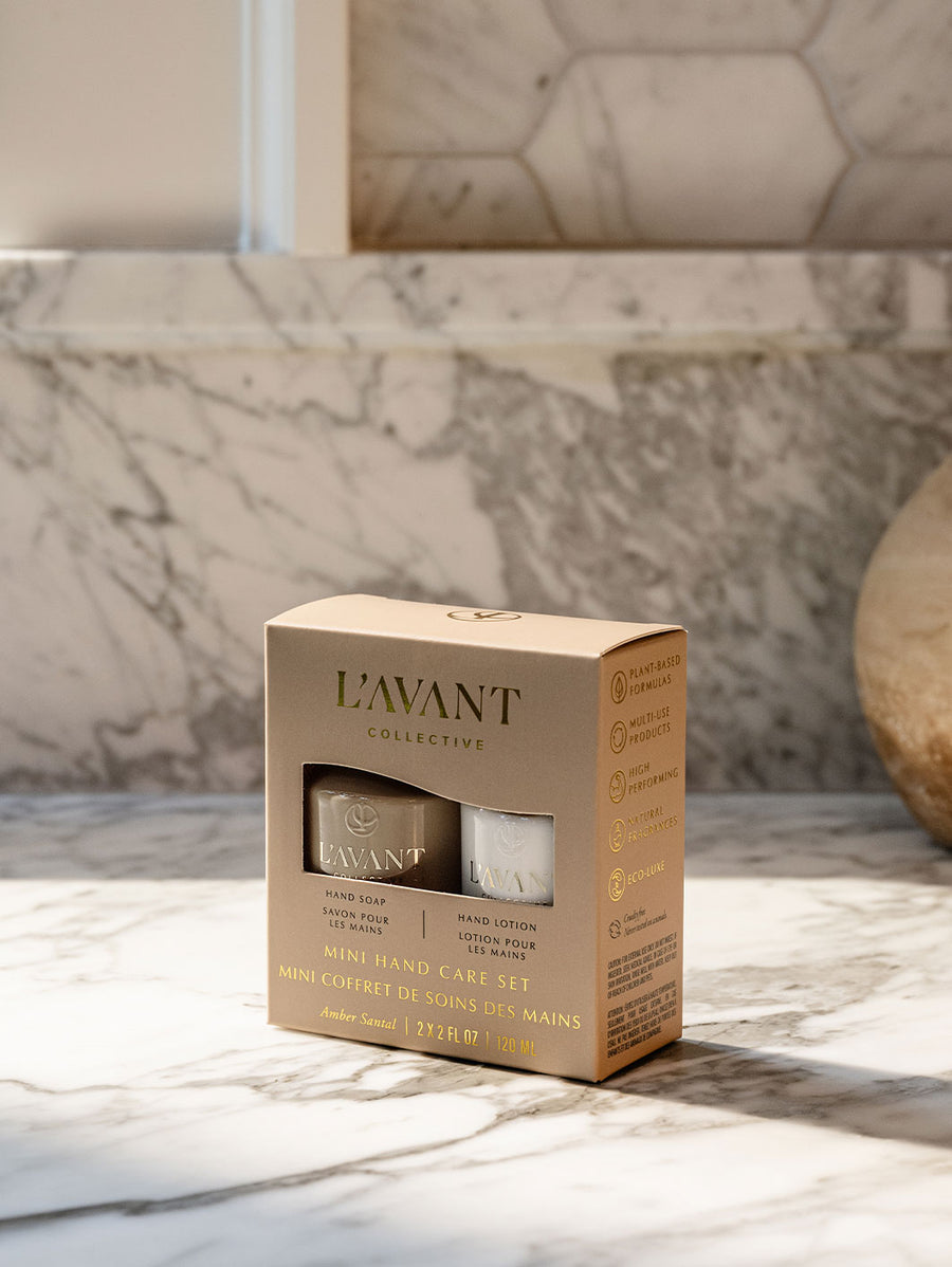 L'Avant Mini Hand Care Set, Hand Soap + Hand Lotion, Ambre Santal