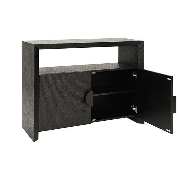 Worlds Away Aspen Two Door Console, Black