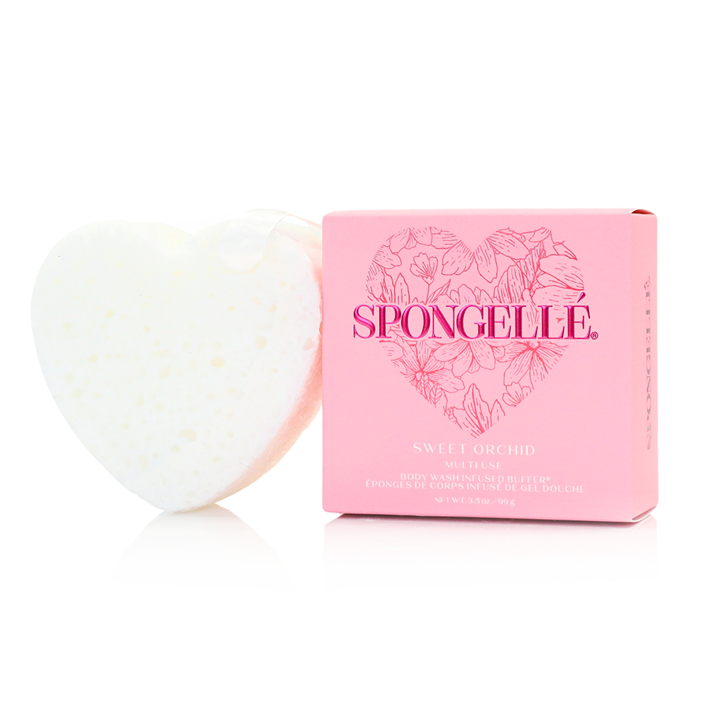 Spongellé Heart Buffer, Sweet Orchid