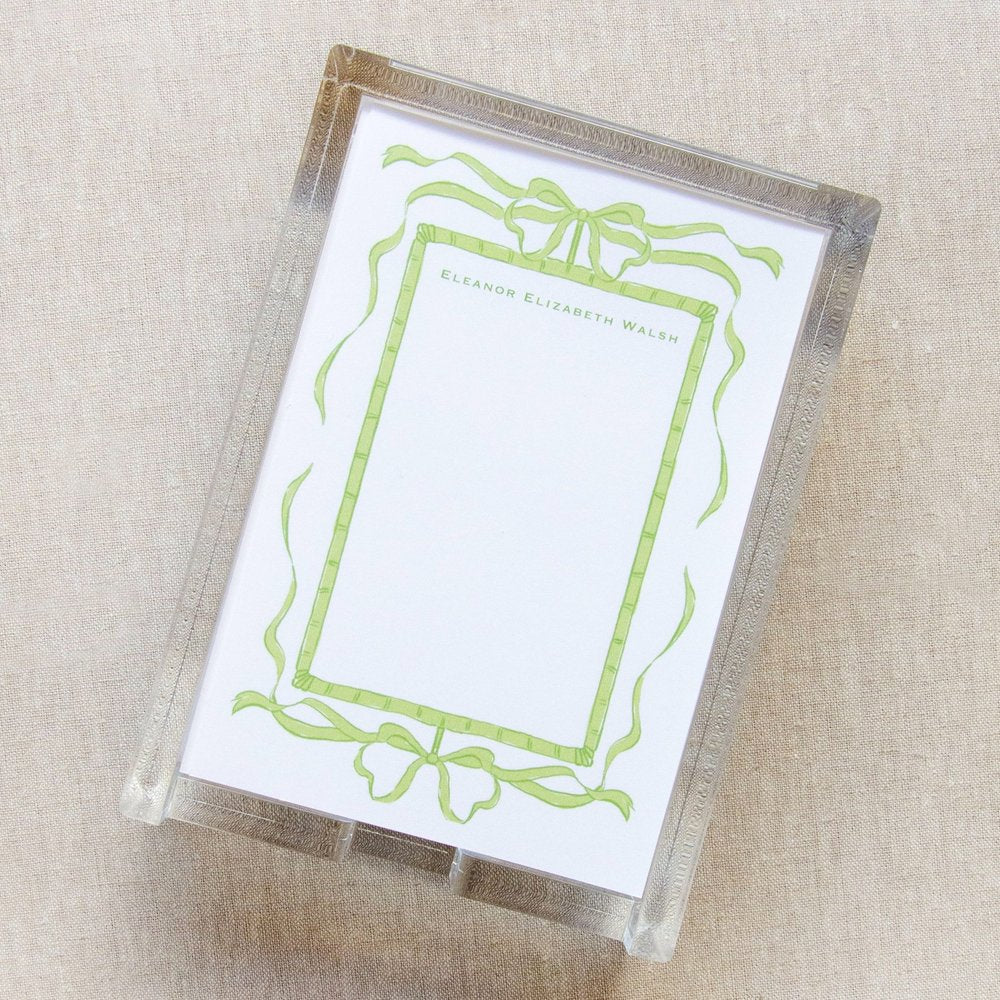 Green Bows Acrylic Tray Note Set
