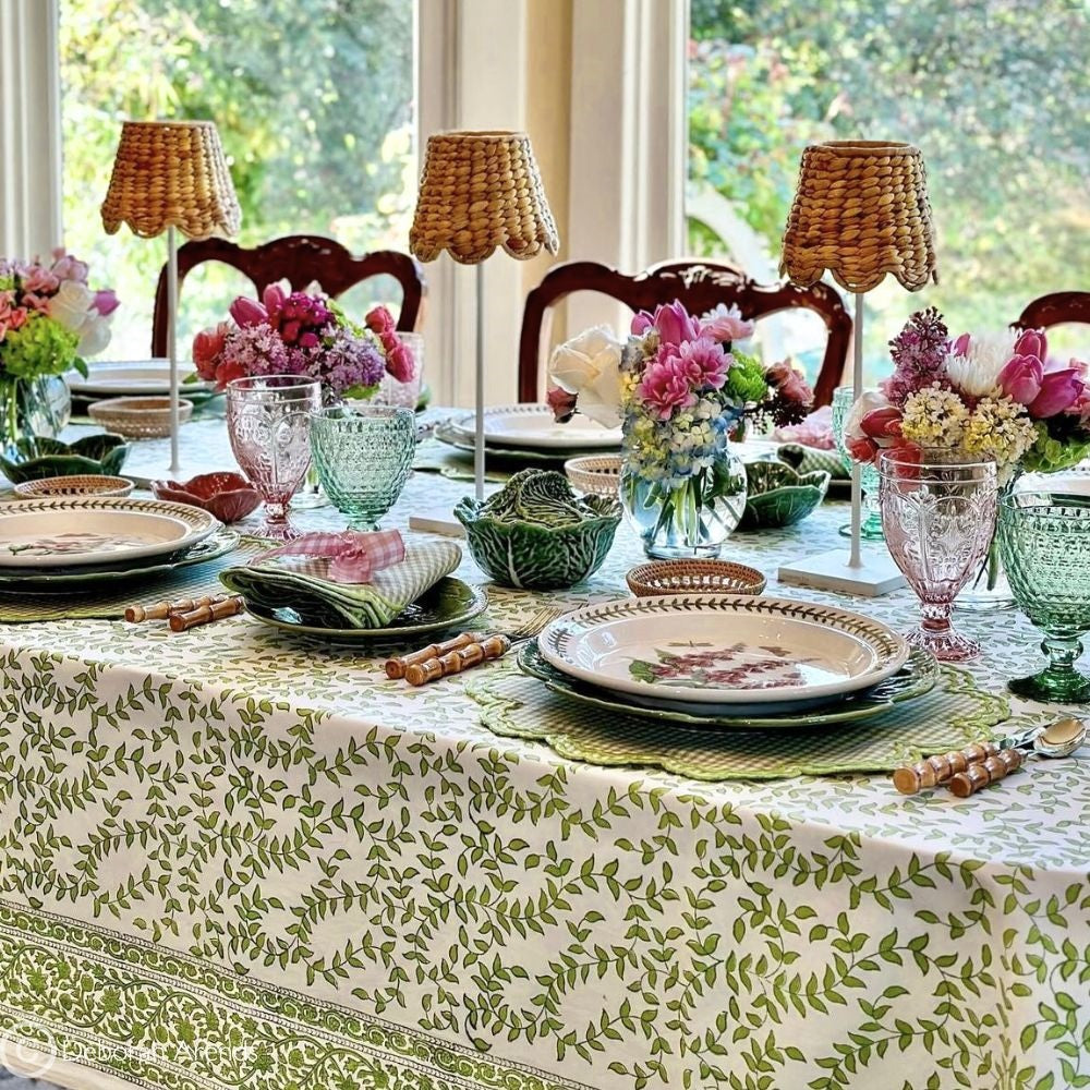 Bettina Light Green Gingham Napkins, Set of 4