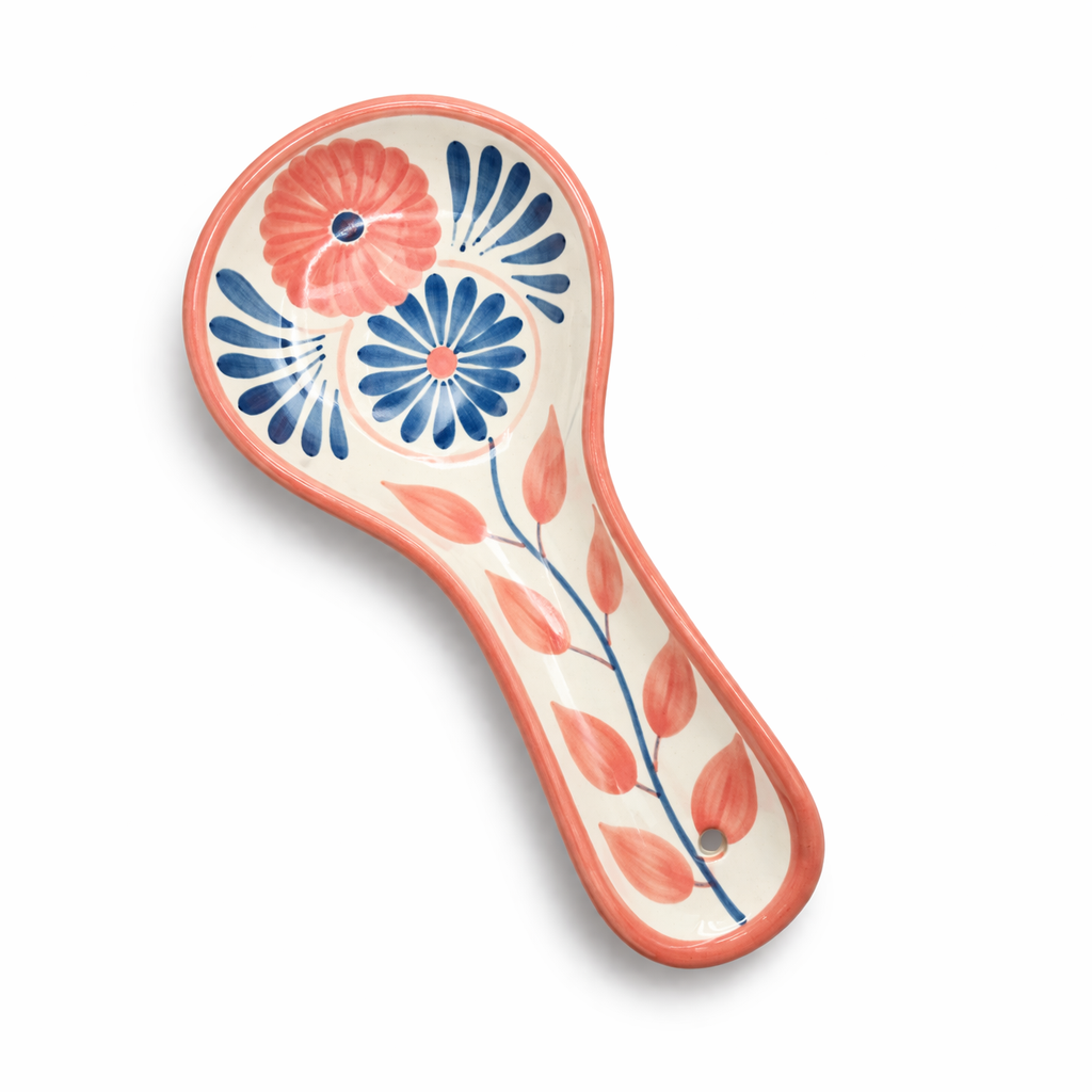 Jardin Spoon Rest, Pink & Blue