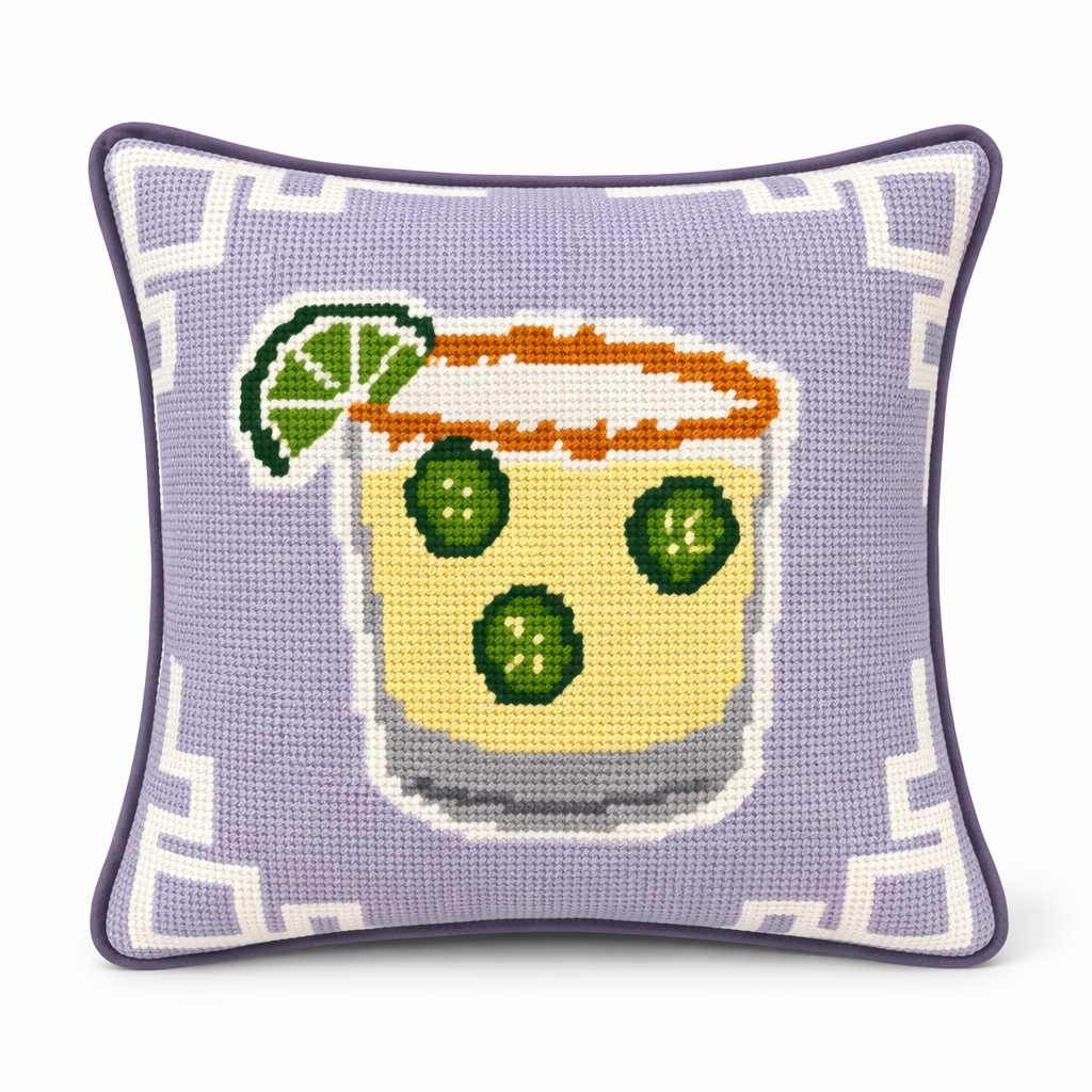 Spicy Margarita Needlepoint Pillow