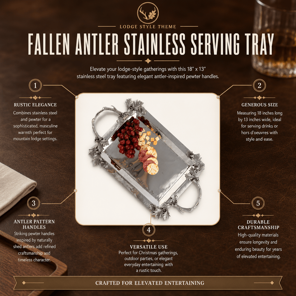 Fallen Antler Stainless Serving Tray