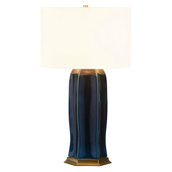 Worlds Away Barron Lamp, Navy