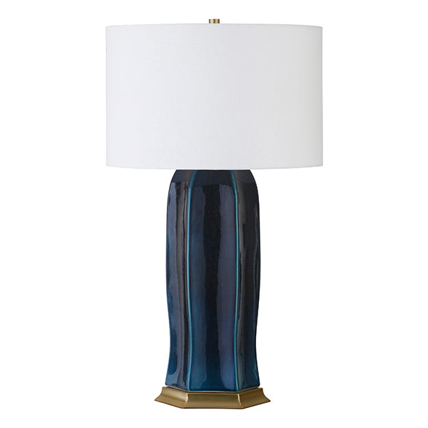 Worlds Away Barron Lamp, Navy