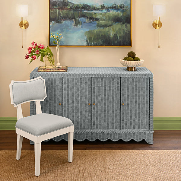 Worlds Away Hayden Dining Chair, Light Blue