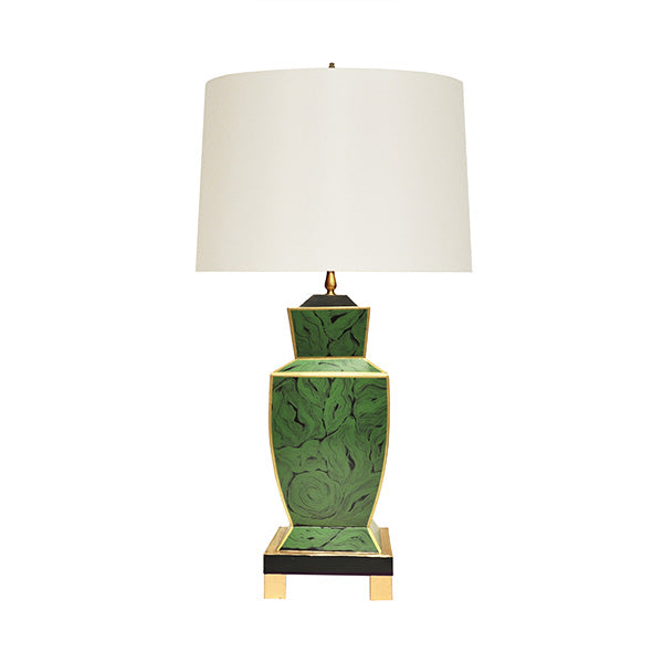 Worlds Away Biana Lamp, Malachite