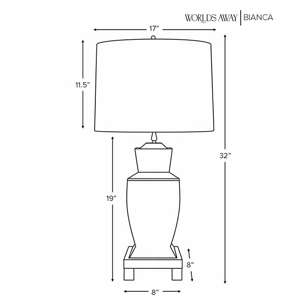 Worlds Away Biana Lamp, Malachite