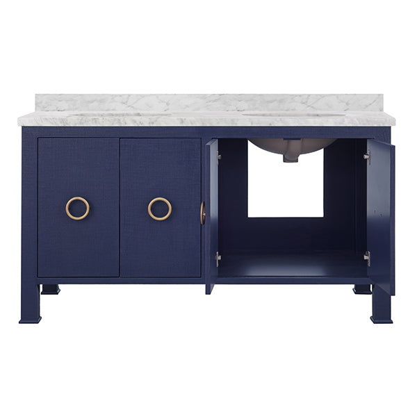 Worlds Away Blanche Vanity, 60-in Navy