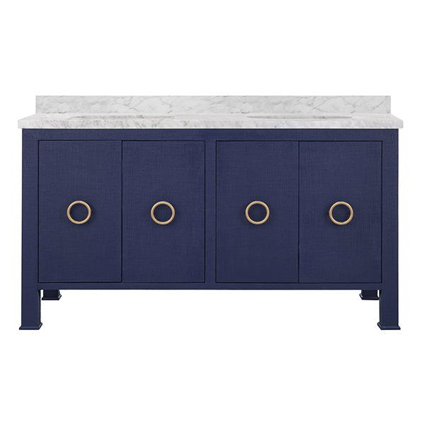 Worlds Away Blanche Vanity, 60-in Navy