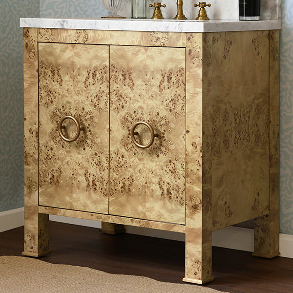 Worlds Away Blanche Vanity, Burl Wood
