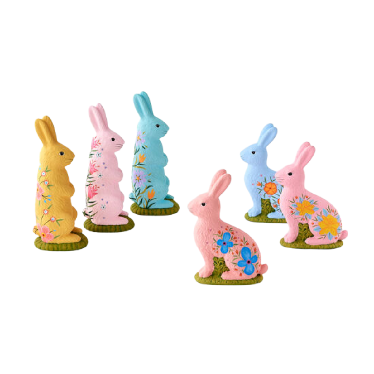 Hand Painted "Chocolate" Bunny Figures, Multiple Sizes