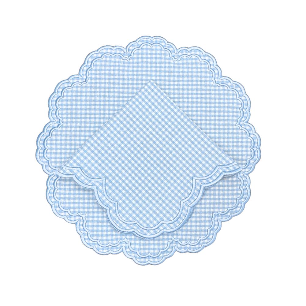 Bettina Blue Gingham Napkins, Set of 4