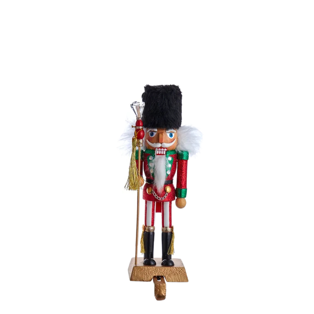 Hollywood Nutcracker Stocking Holder, Red