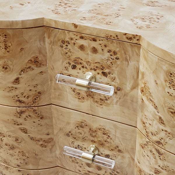 Worlds Away Calvin Side Table, Burl Wood