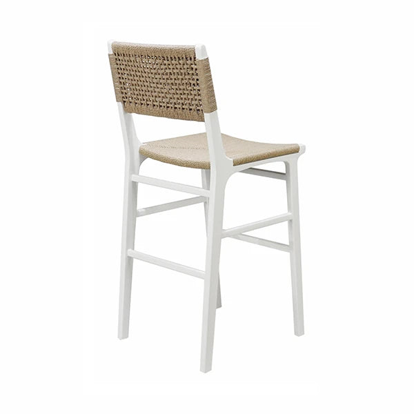 Worlds Away Carson Barstool, White