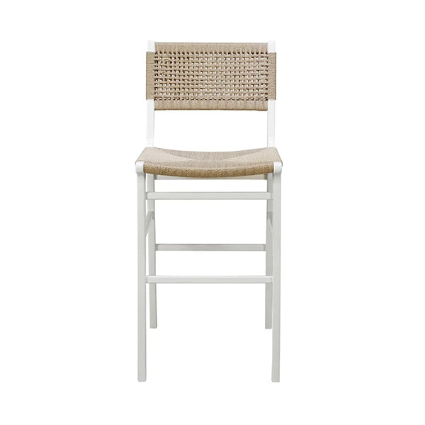 Worlds Away Carson Barstool, White