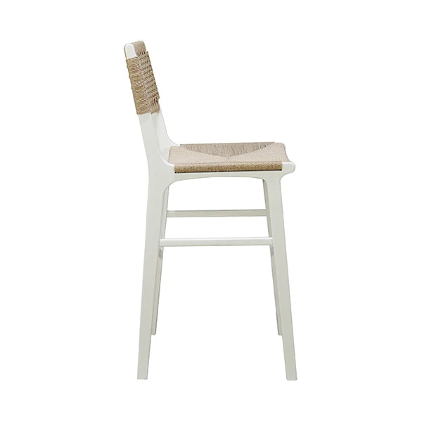 Worlds Away Carson Barstool, White