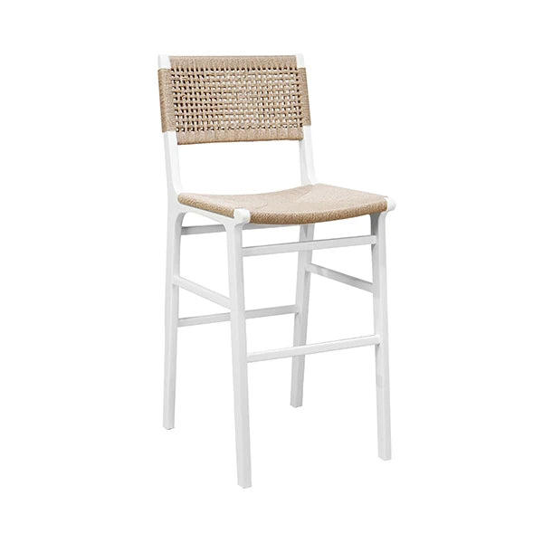 Worlds Away Carson Barstool, White