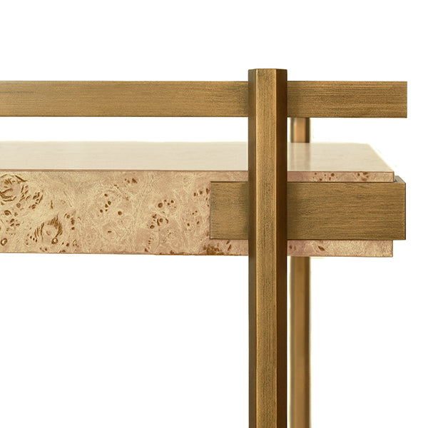 Worlds Away Cash Bar Cart, Burl Wood