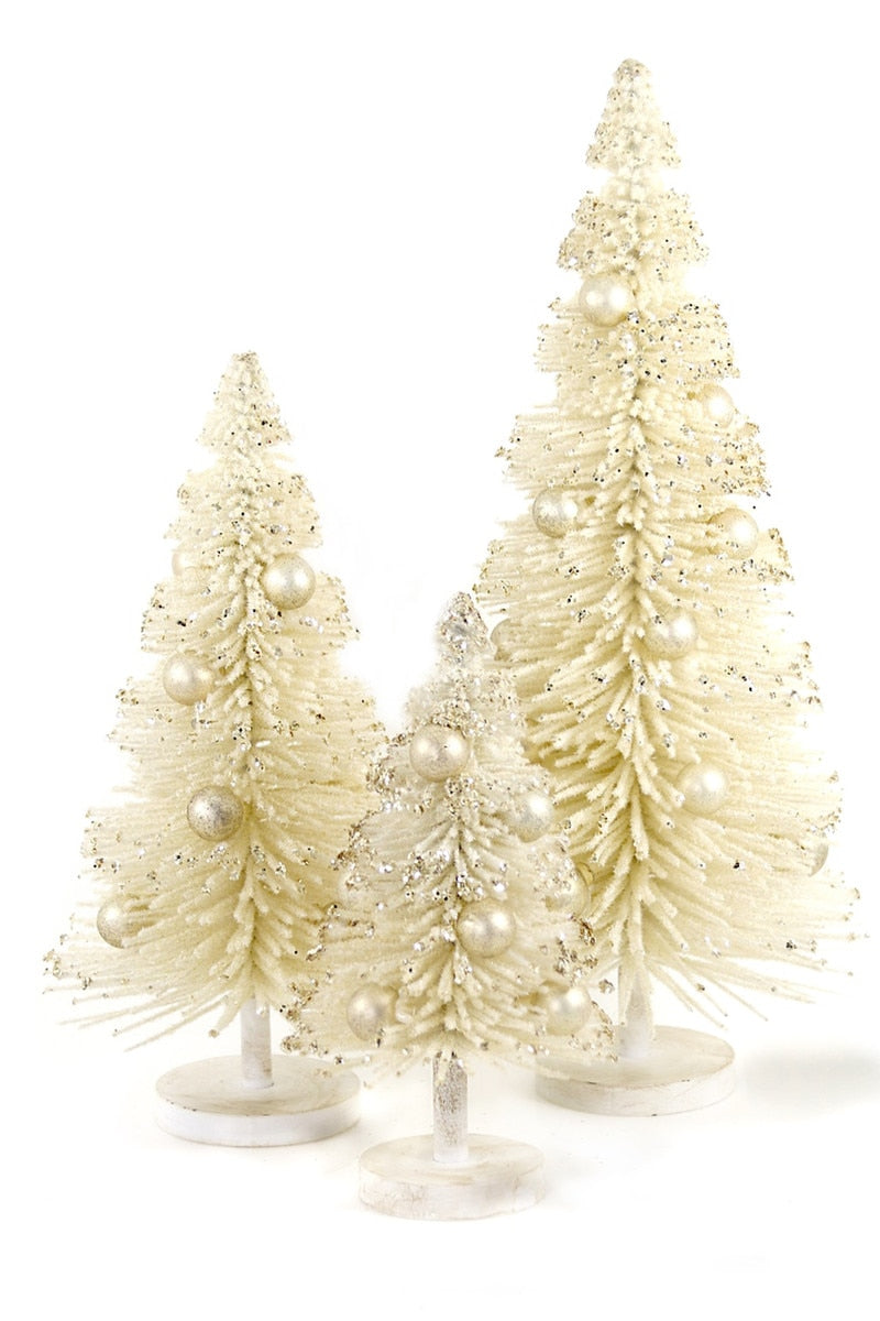 Golden Snowfall Trees, Set of 3