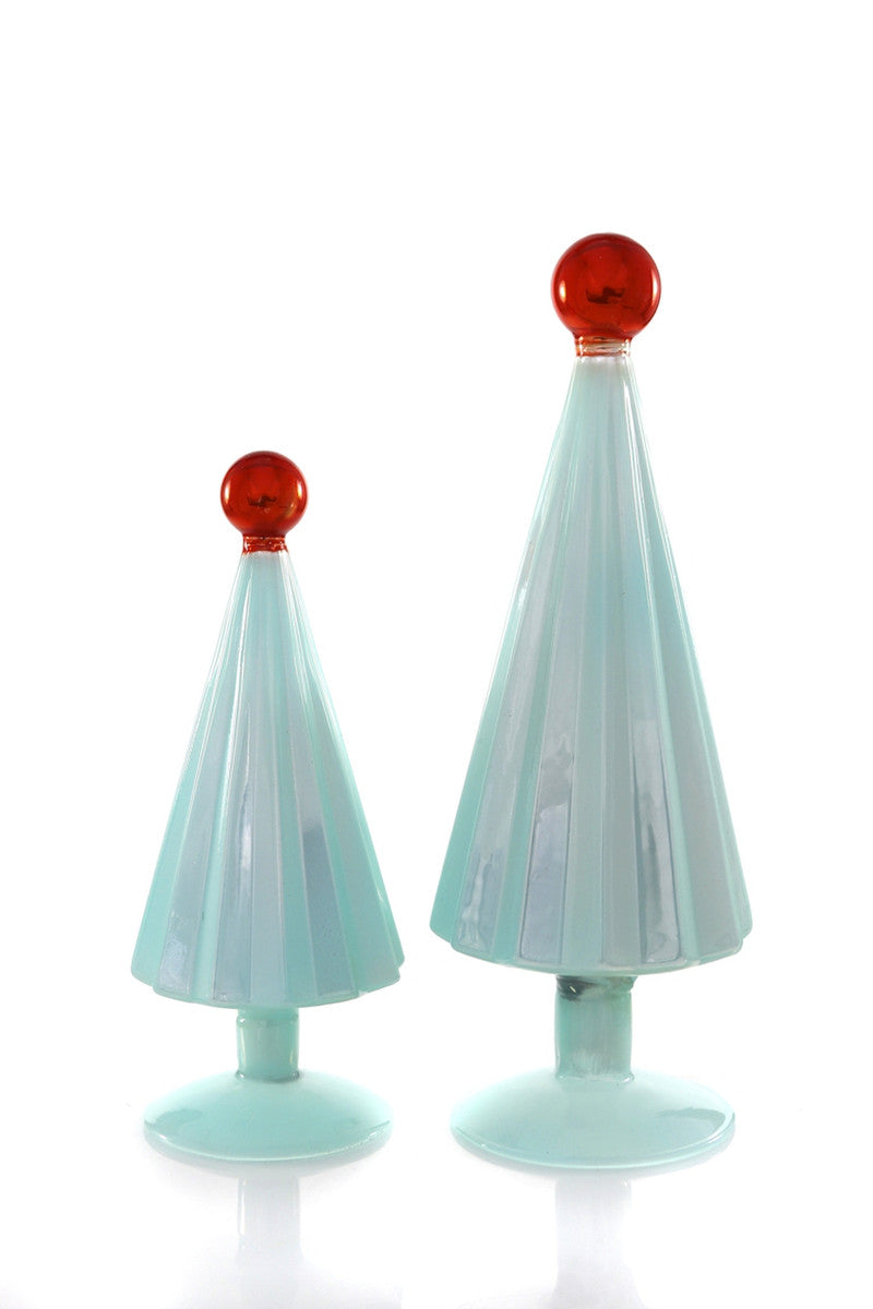 Pleated Glass Trees, Set of 2