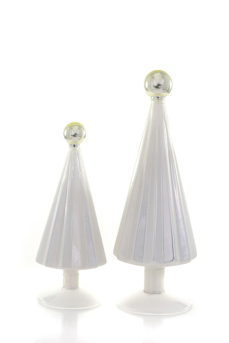 Pleated Glass Trees, Set of 2