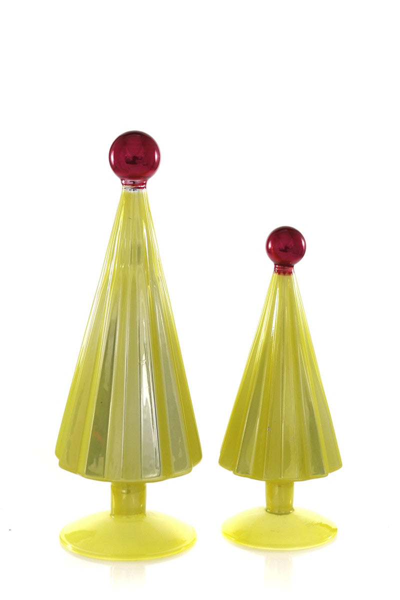 Pleated Glass Trees, Set of 2