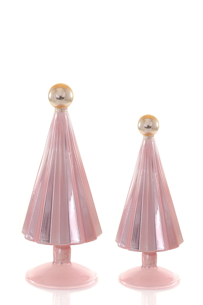 Pleated Glass Trees, Set of 2