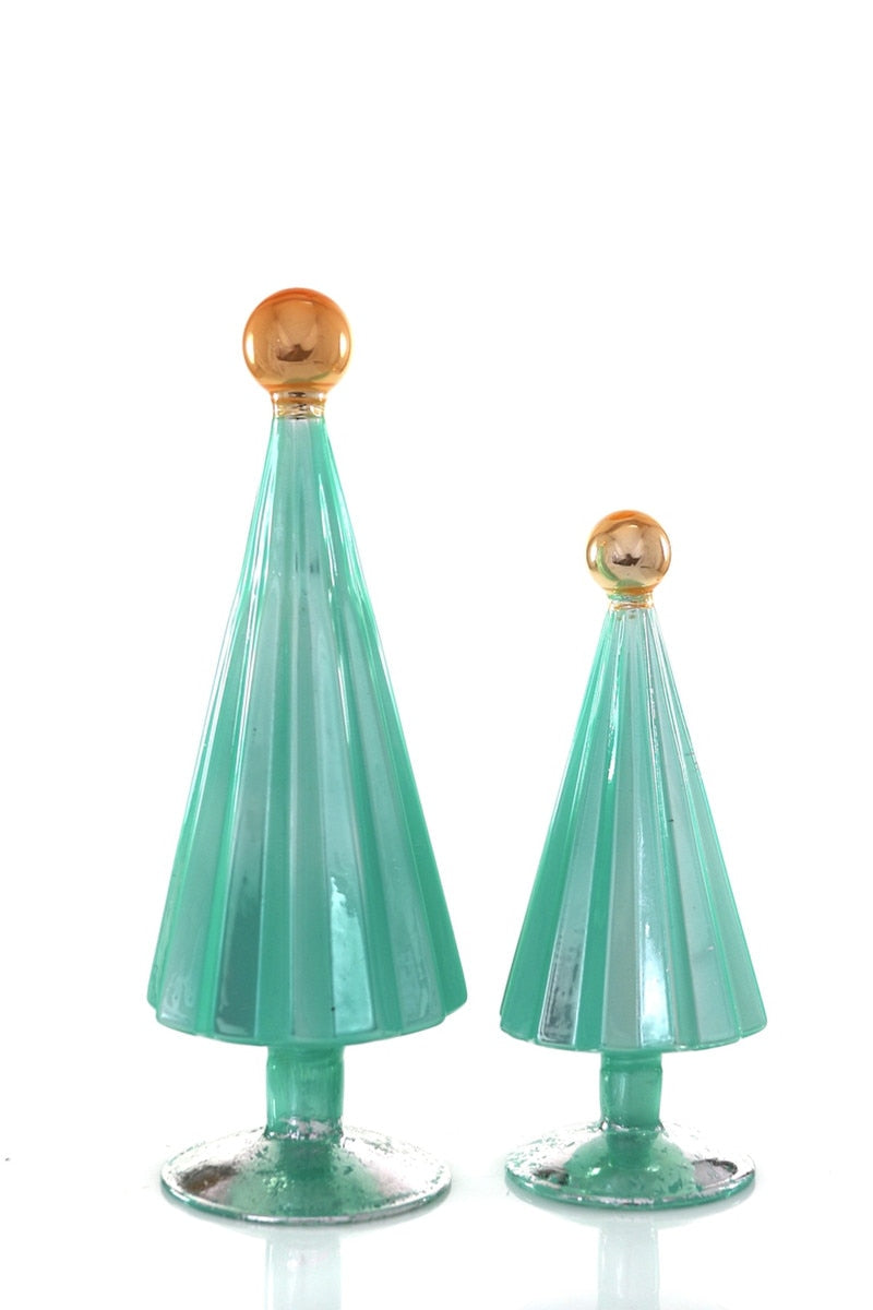 Pleated Glass Trees, Set of 2