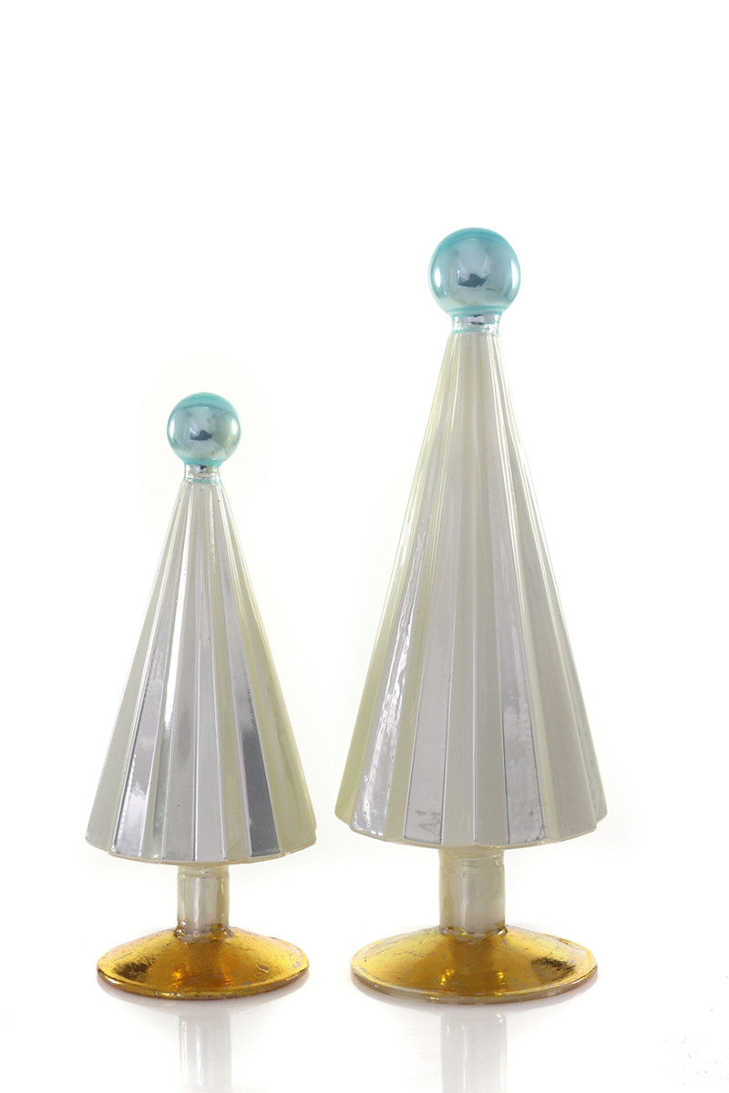 Pleated Glass Trees, Set of 2
