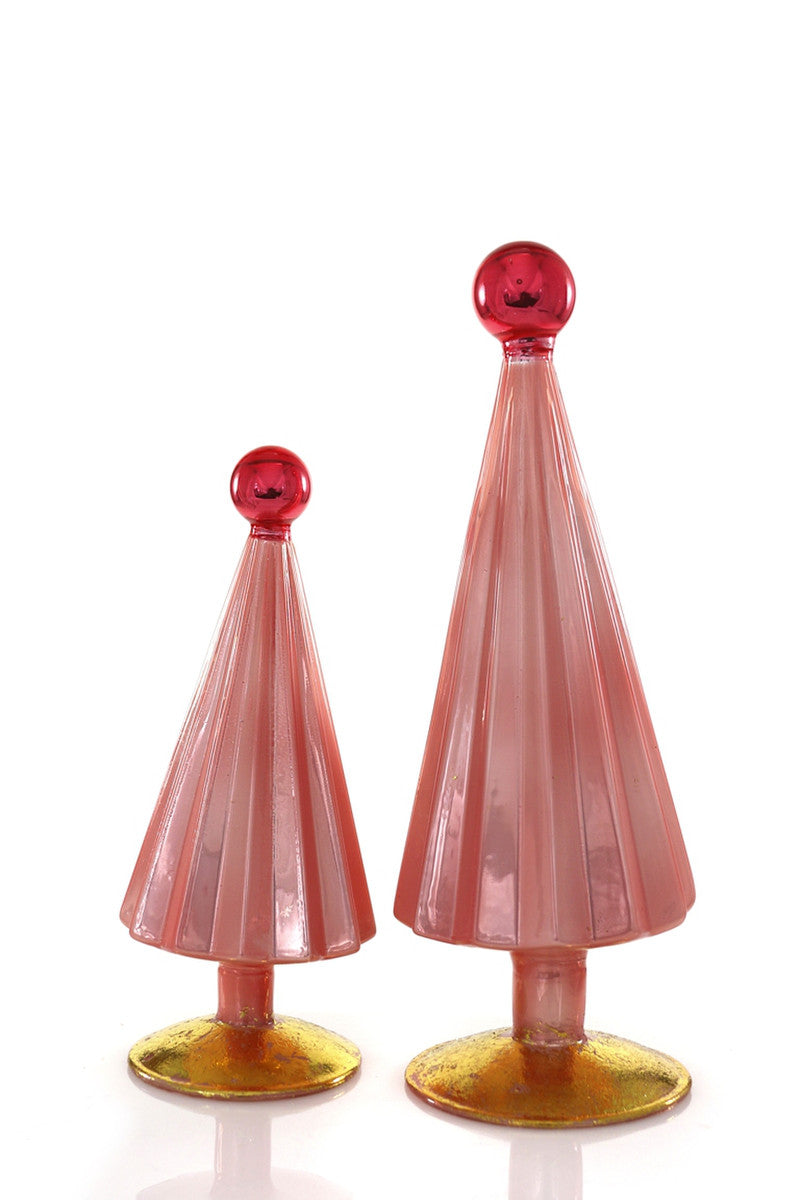 Pleated Glass Trees, Set of 2