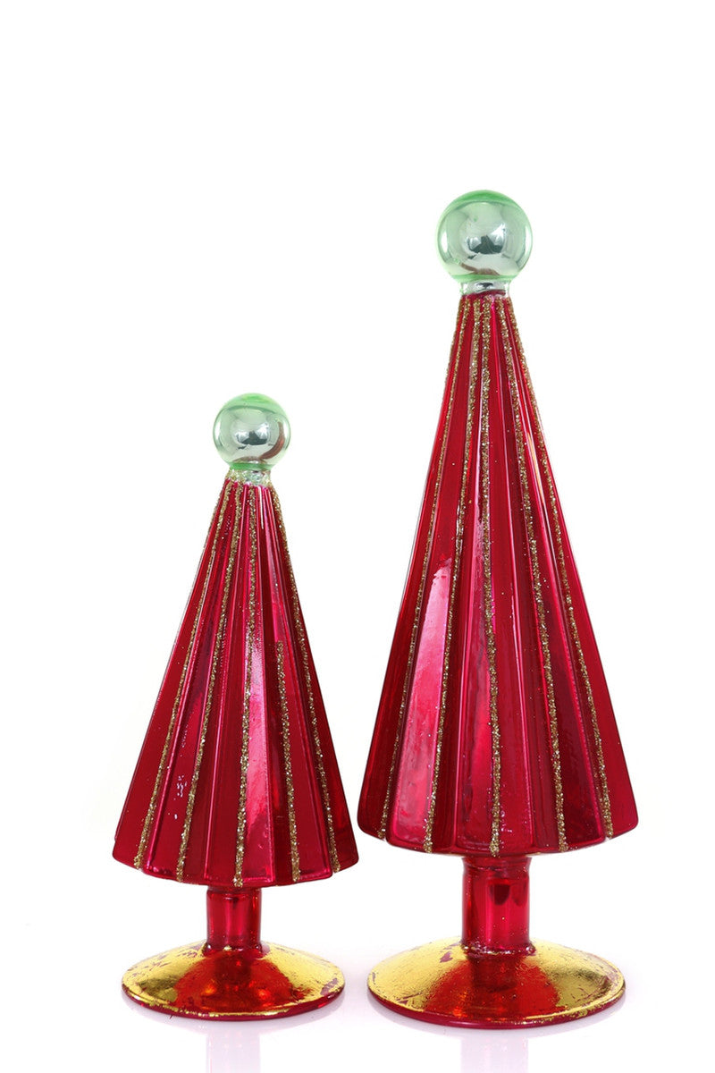 Pleated Glass Trees, Set of 2