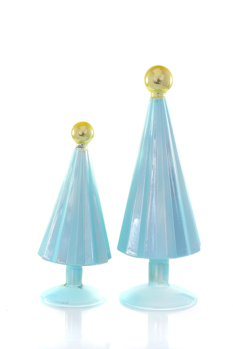 Pleated Glass Trees, Set of 2