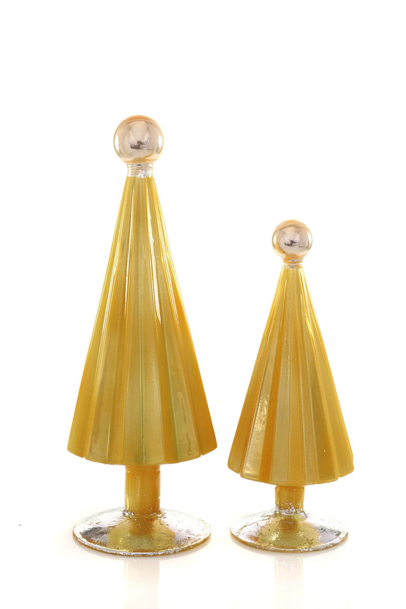Pleated Glass Trees, Set of 2