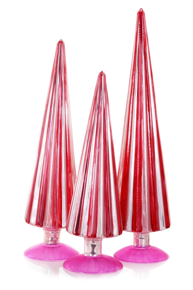 Pleated Glass Trees, Set of 3