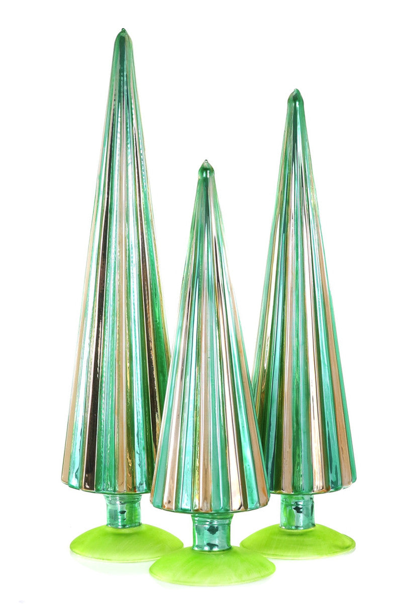 Pleated Glass Trees, Set of 3