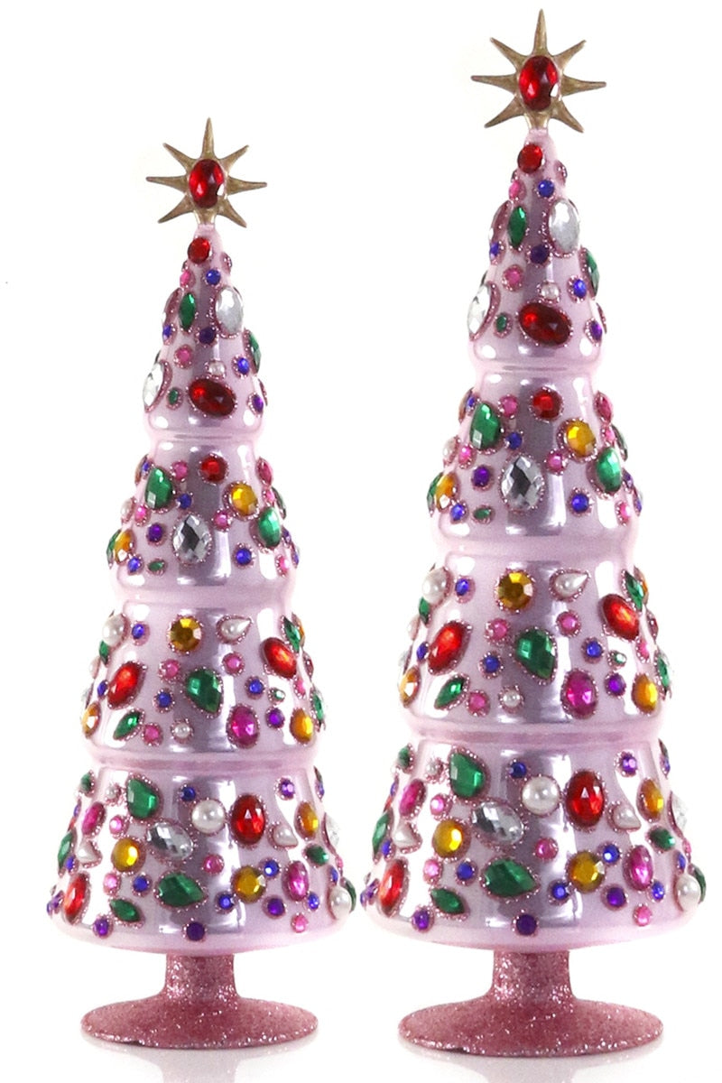 Gilded Gems Pink Trees, Set of 2