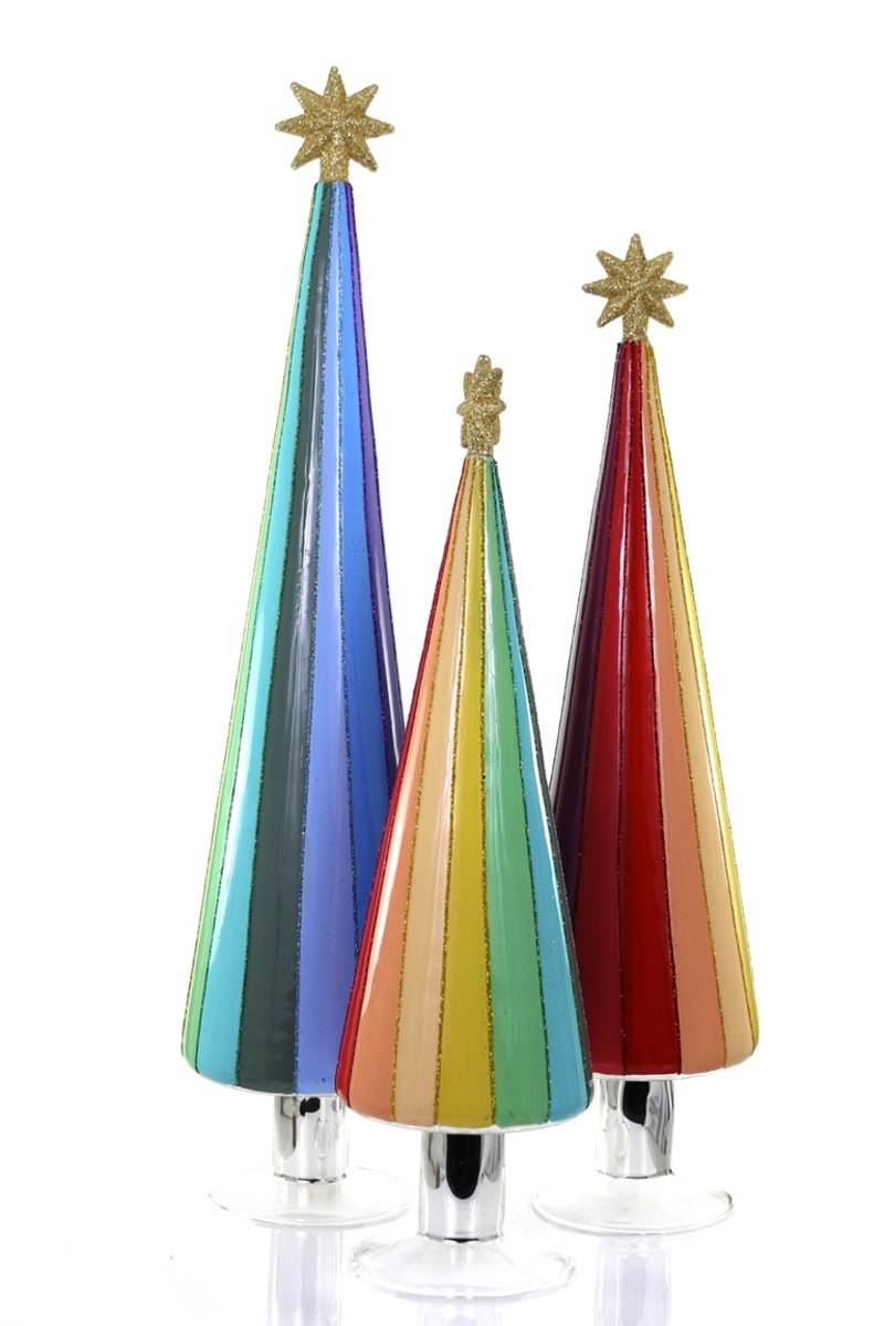 Rainbow Glass Trees, Set of 3