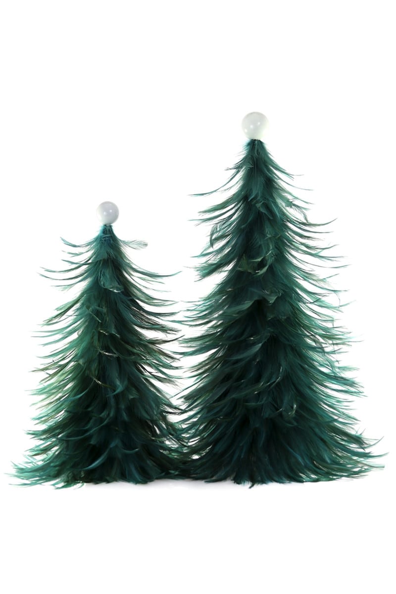 Featherton Teal Green Trees, Set of 2