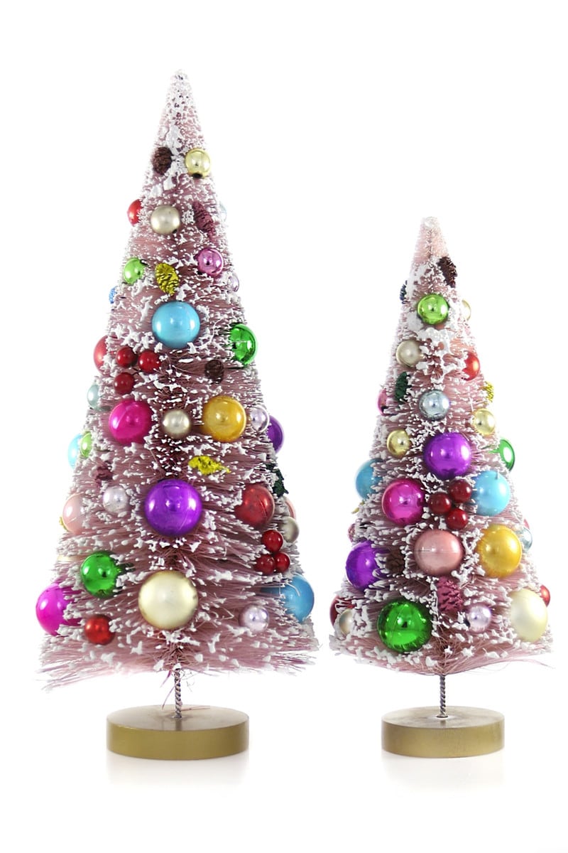 Flocked & Festive Tress, Set of 2