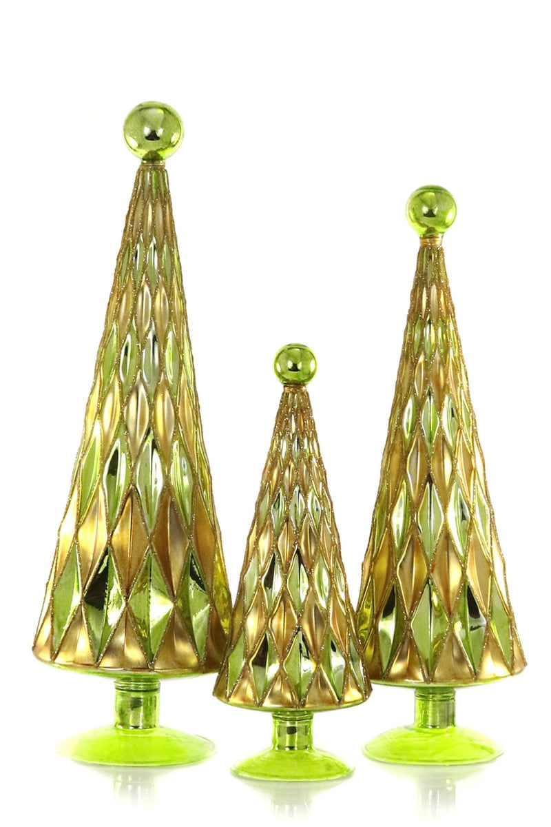 Nostalgia Golden Glass Trees, Set of 3